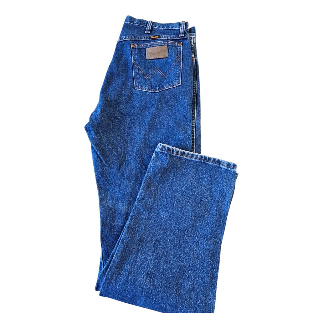 Wrangler Cowboy Cut Jeans Mens Size 35 X 34 Blue 13MWZGK Medium Wash 100% Cotton